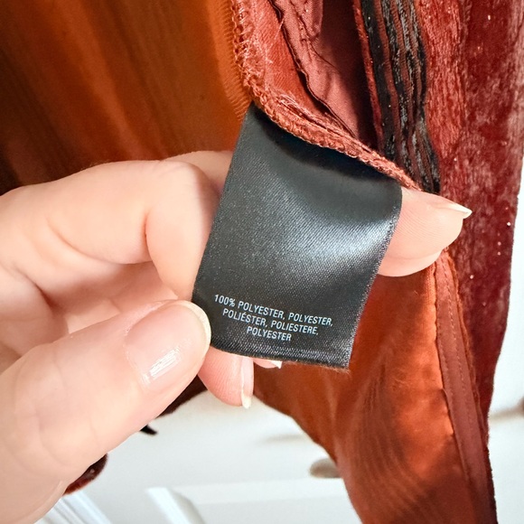 Anthropologie Metallic Burnt Orange Velvet Kimono - Picture 4 of 6